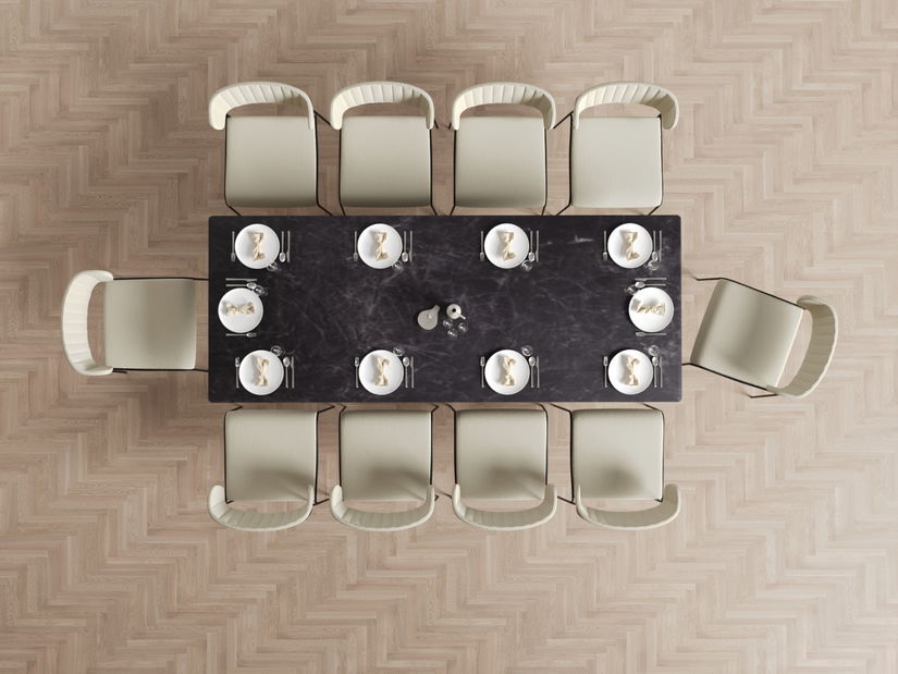 Jídelní stůl Tornado (černý mramor + černá)