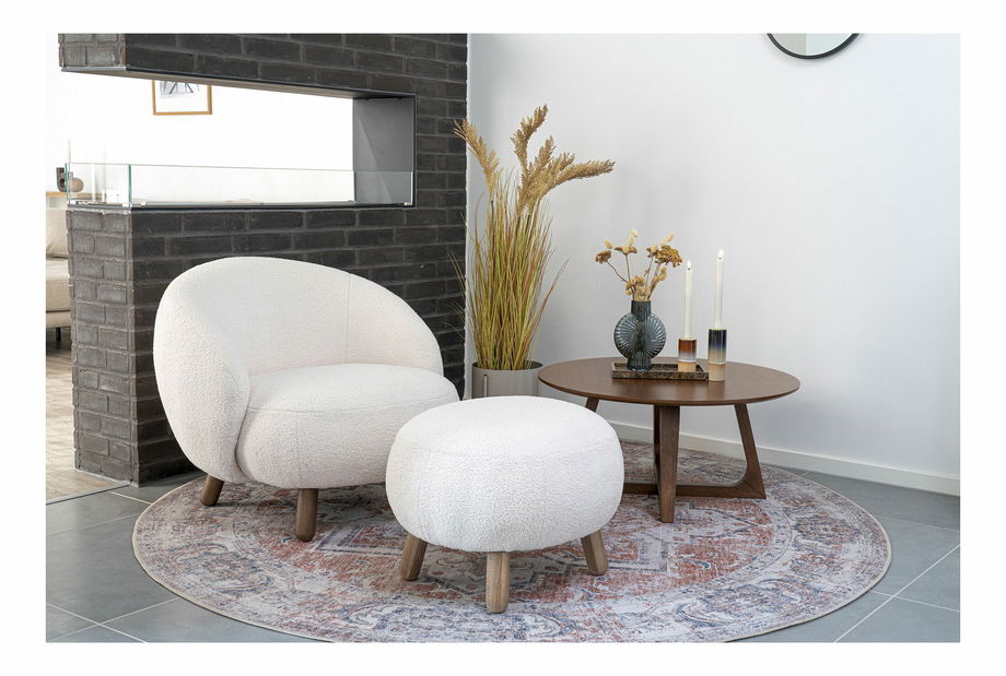 Křeslo s taburetkou Siateriaina 2 (bílá)