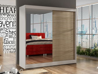 Šatníková skříň Birdie (bílá + dub sonoma)