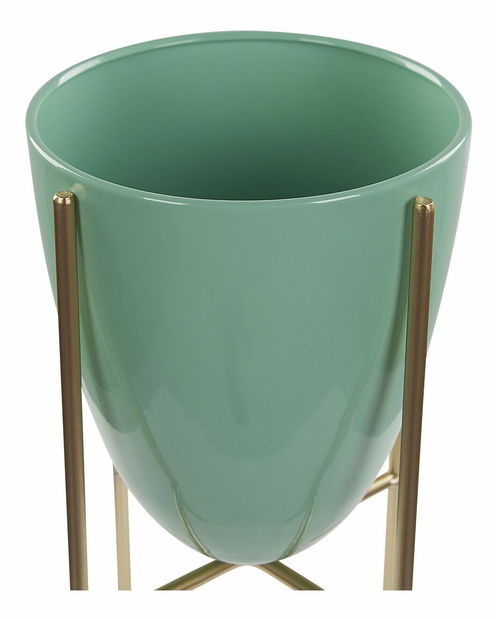 Stojanový květináč Lefi (mátová + zlatá)