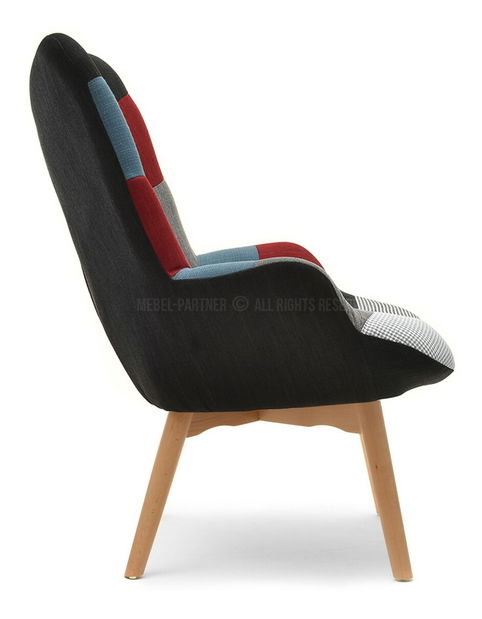 Křeslo Nutri (patchwork + černá)