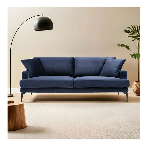 Pohovka trojsedačka Papirolla (námořnická modrá + černá)