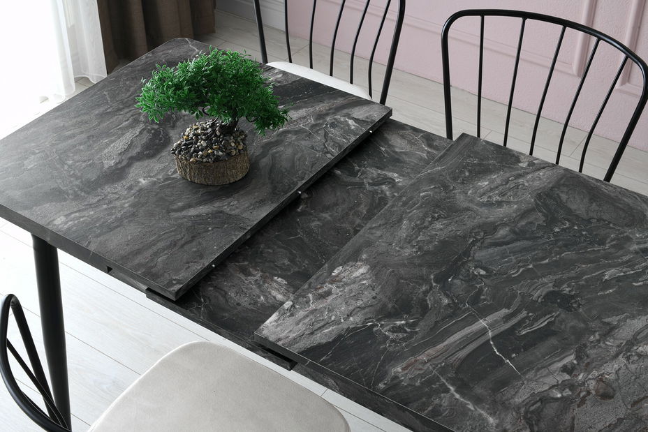 Rozkládací jídelní stůl (pro 6 osob) Aimee (Antracit)