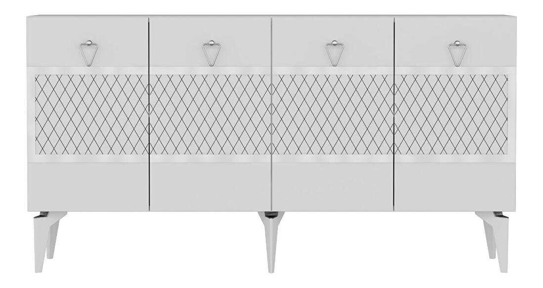  Konzolový stolek Vadiki 1 (bílá + stříbrná)