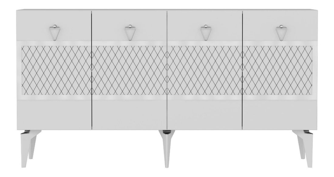 Skříňka Vadiki 1 (bílá + stříbrná)