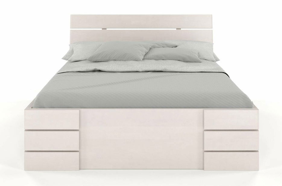 Manželská postel 160 cm Naturlig Lorenskog High Drawers (buk)