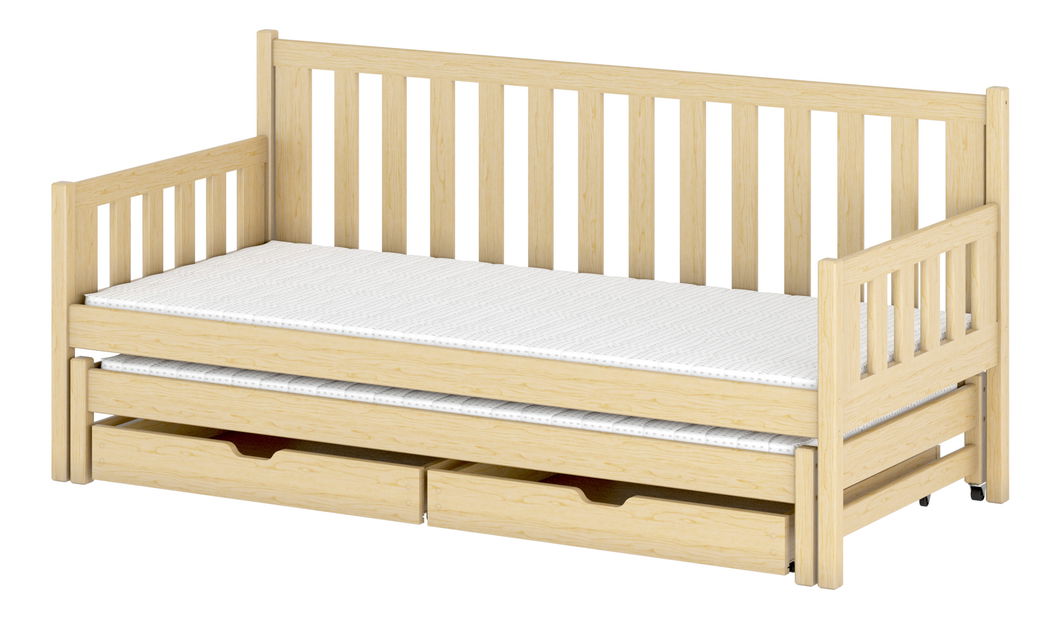 Dětská postel 80 cm SUZI (s roštem a úl. prostorem) (borovice)