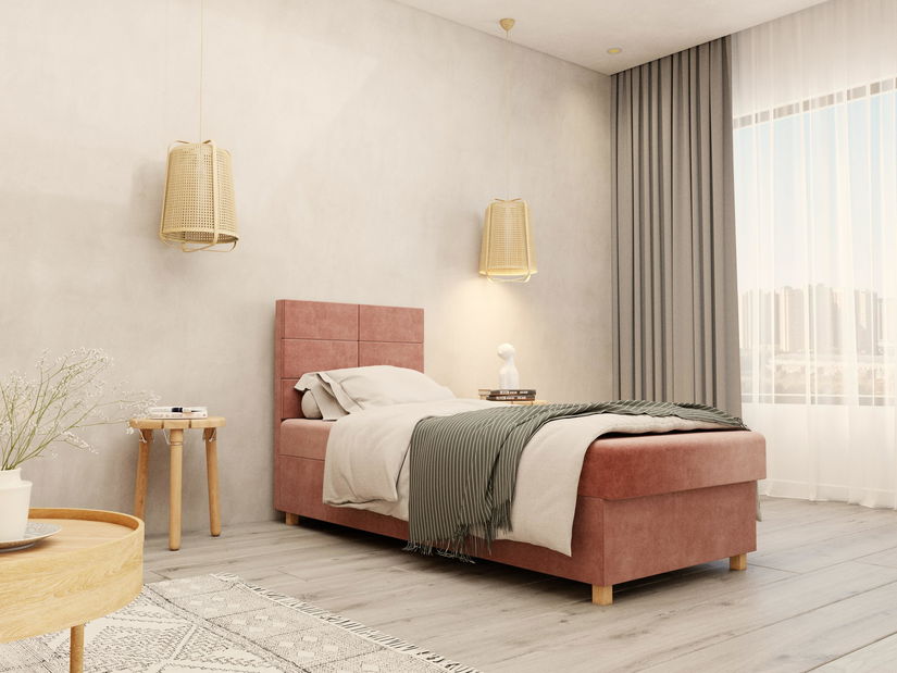 Jednolůžková postel 80 cm Picasso I (růžová) (s úl. prostorem a matrací)