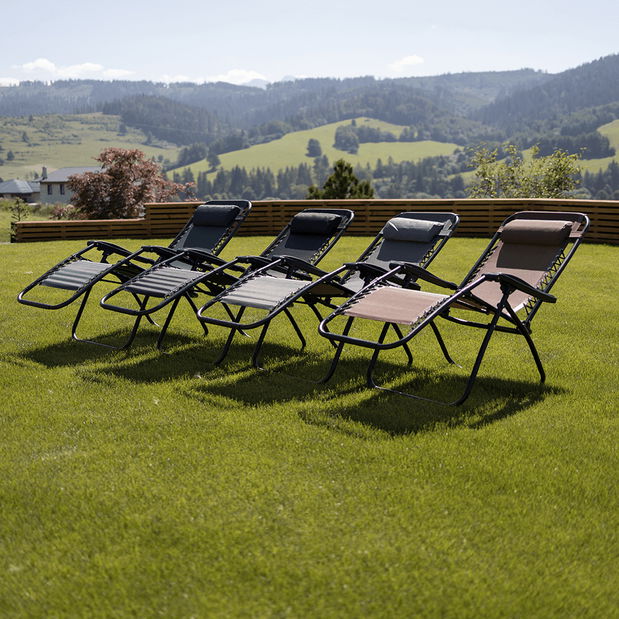 Zahradní polohovatelné křeslo Gerry (šedá)