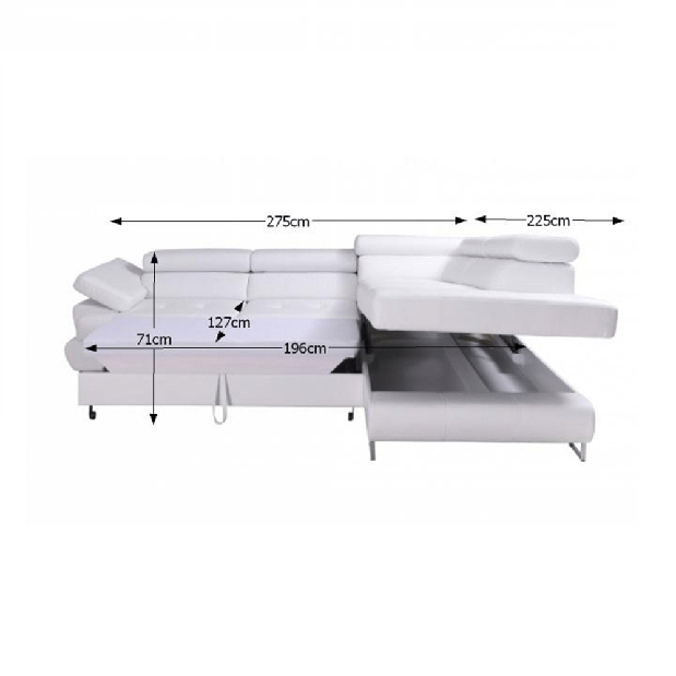 Rohová sedací souprava Bjorn R 2F-OTM bílá (P)