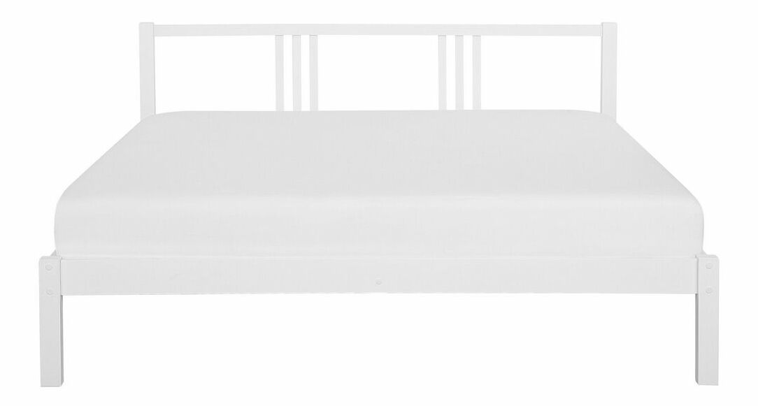 Manželská postel 180 cm VALLES (s roštem) (bílá)