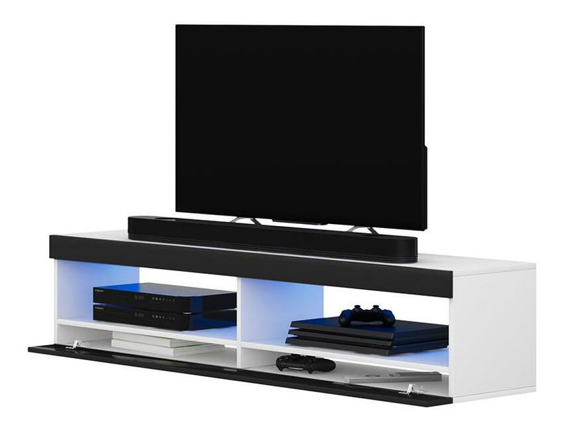 TV skříňka/stolek Violett 100 (s osvětlením) (bílá + černá)