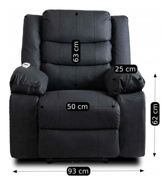 Masážní křeslo Jornaleros (černá ekokůže)