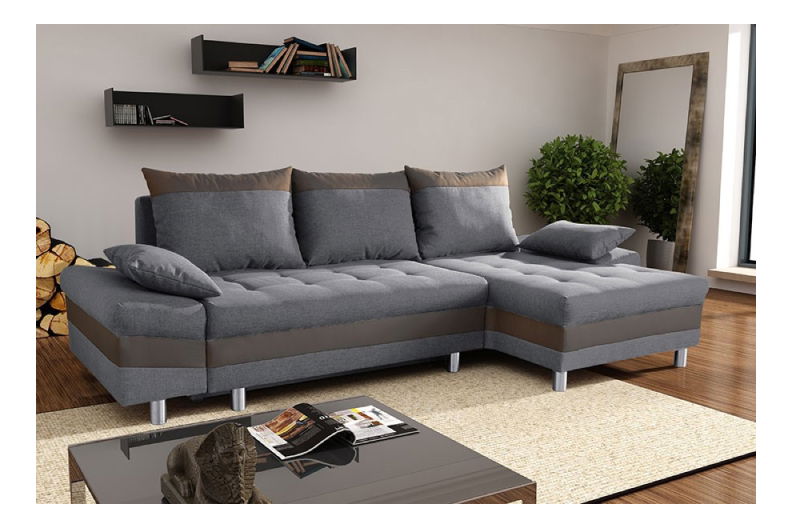 Rohová sedací souprava Peos šedá + cappucino (P)