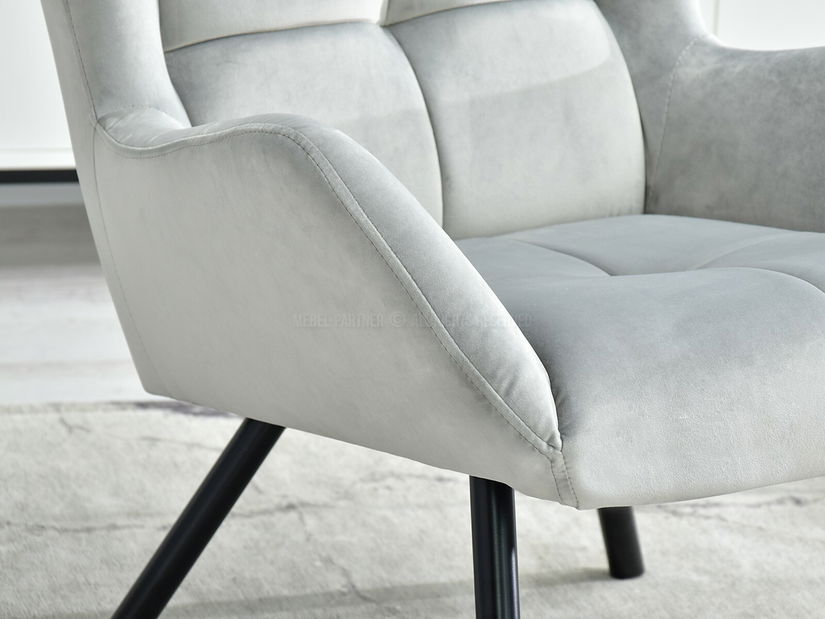 Designové křeslo Norweien (šedá + zlatá)