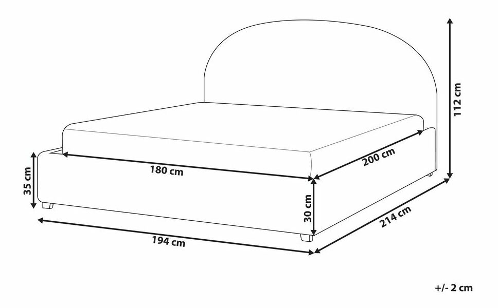 Manželská postel 180 cm Verena (béžová) (s roštem a úložným prostorem)