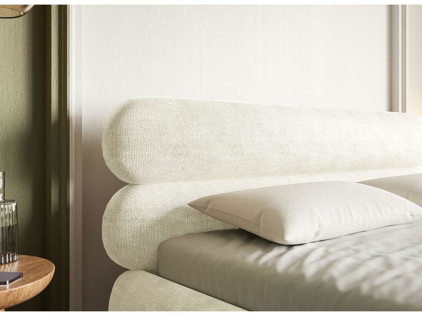 Manželská postel 180 cm Rirri (s roštem) (krémová + černá)