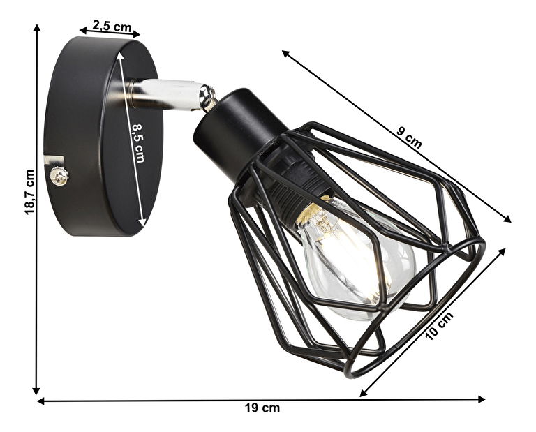 Nástěnná lampa Oakley Typ 2 (černá)