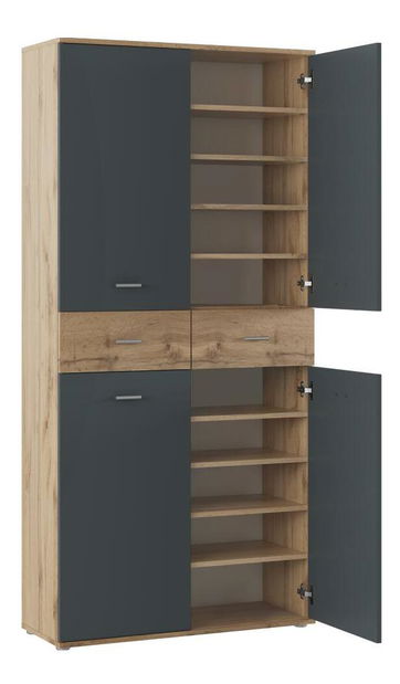 Botník (skříňka na boty) Variacion (dub wotan + grafit)