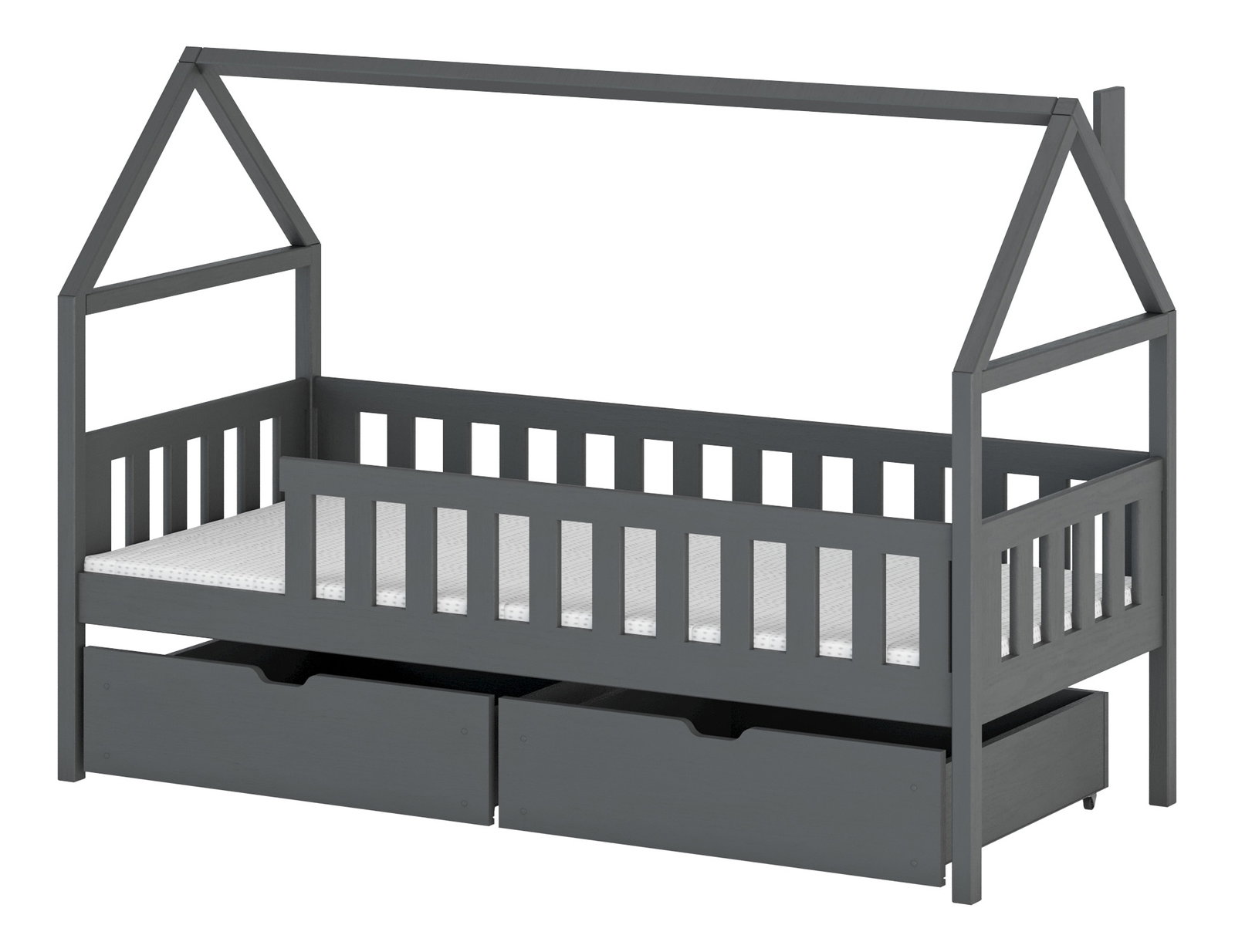 Dětská postel 80 x 180 – Donnira (s roštem) (grafit)