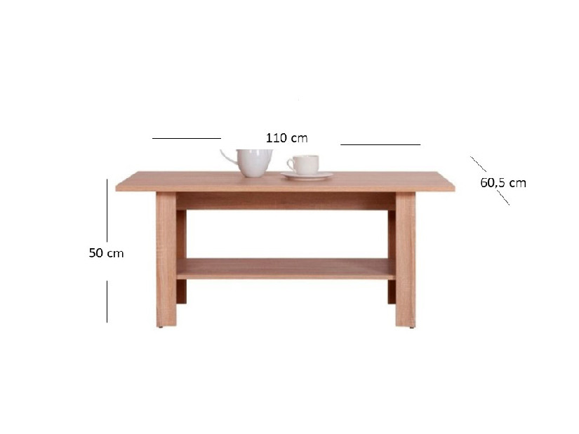 Konferenční stolek Gwenn 110 (dub sonoma)