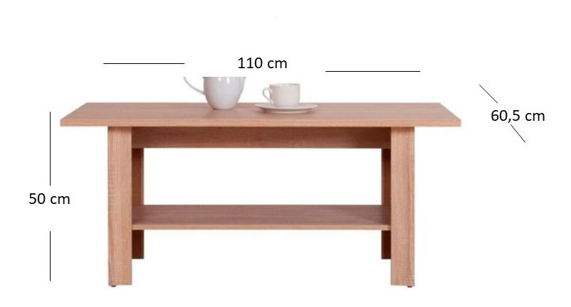 Konferenční stolek Gwenn 110 (dub sonoma)