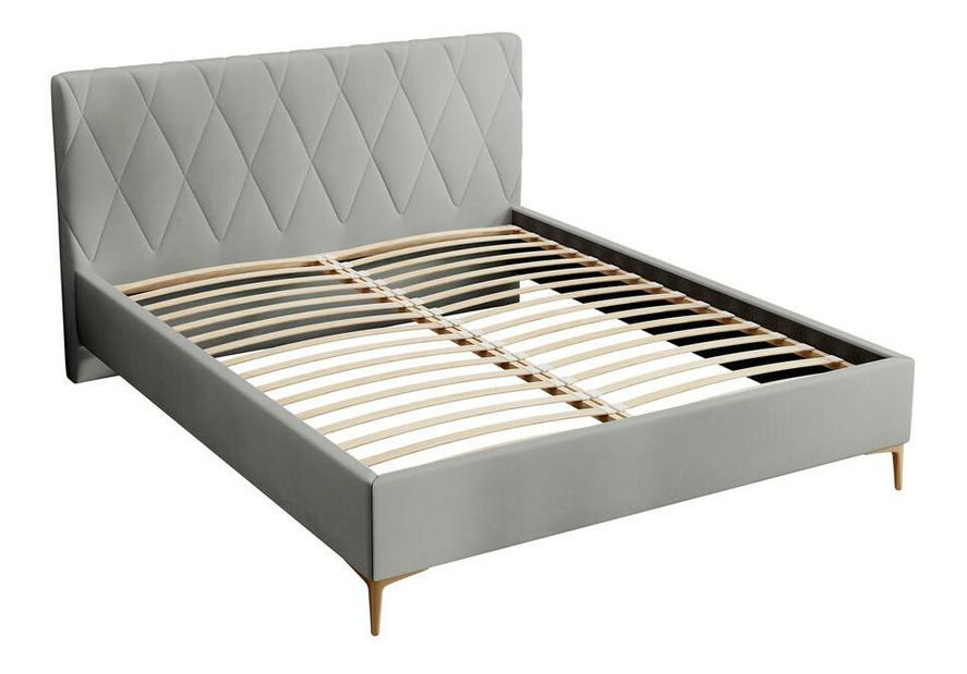 Manželská postel 160 cm Tikka 160 (šedá + zlatá)