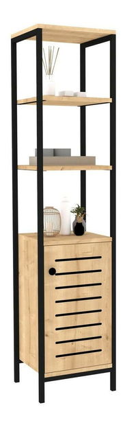 Koupelnová skříňka Kutuvu (dub safírový + černá) *výprodej