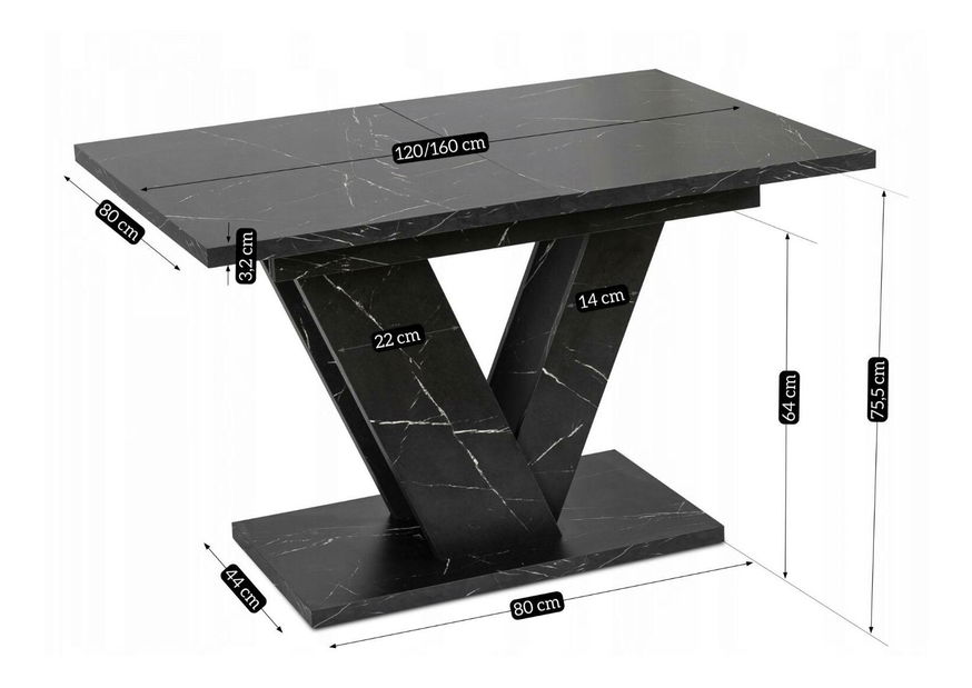 Jídelní set Comienzos (mramor černý + béžová) (pro 4 osoby)