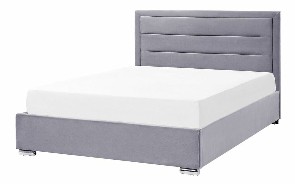 Manželská postel 160 cm Ruthine (šedá) (s roštem a úložným prostorem)