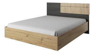 Manželská postel 160 cm Barffy (dub artisan + černá borovice) 