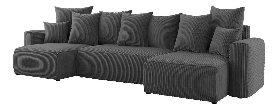 Rohová sedačka Denia U (tmavě šedá) (L)
