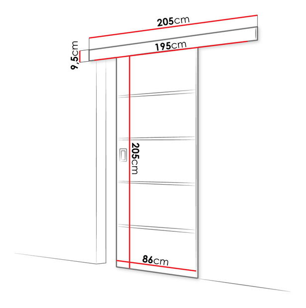 Posuvné dveře Tessa 80 (dub sonoma)