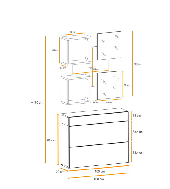 Předsíň Enderly EY5 (dub wotan + černá)