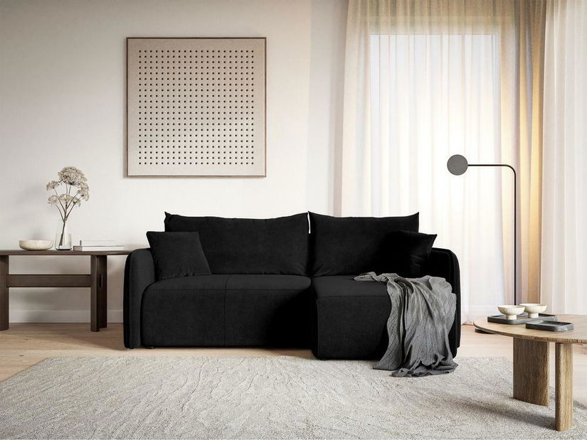 Rohová sedací souprava Mamma (černá + černá)