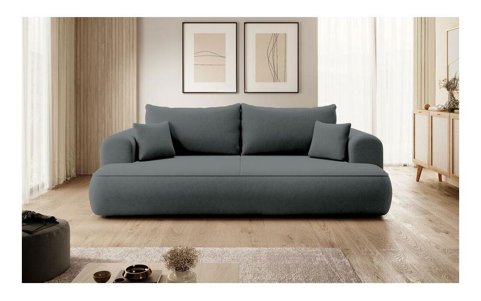 Pohovka trojsedačka Olivo S (šedočerná světlejší + černá)