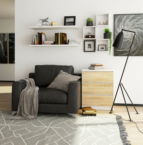 Komoda Kalista II (bílá + dub sonoma)