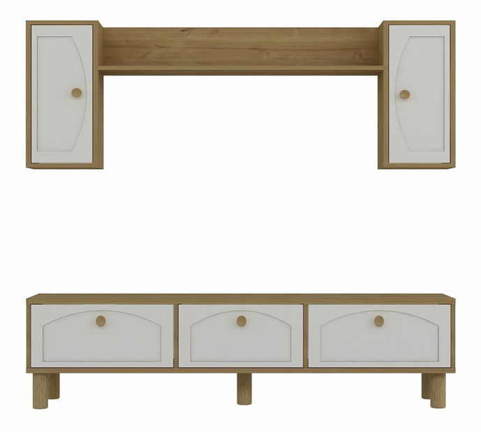 Obývací stěna Simplicado (dub + bílá)