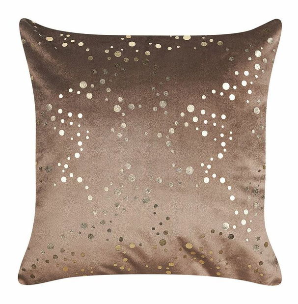 Sada 2 ozdobných polštářů 45 x 45 cm Popí (hnědá)