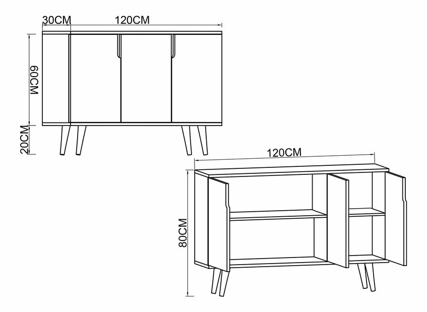Skříňka Veria (dub safírový + antracit)