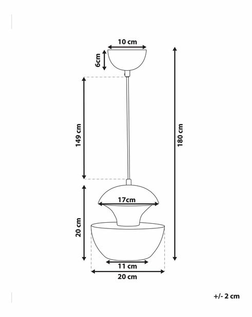 Závěsná lampa BAJAN (kov) (stříbrná)