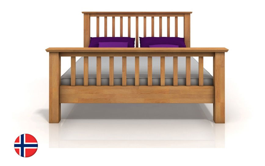 Manželská postel 180 cm Naturlig Leikanger (buk) (s roštem)