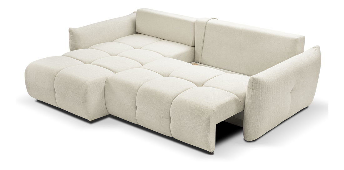 Rohová sedací souprava Basical (bílokrémová) (L)