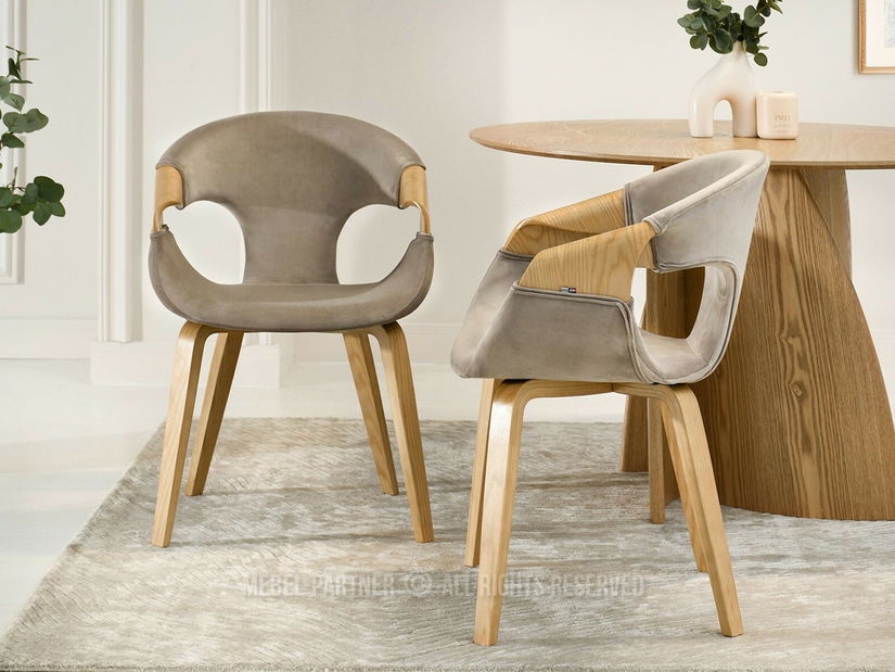 Jídelní židle Kwasniewski (béžová + dub)