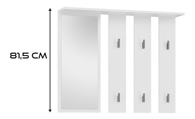 Věšákový panel Puntuable 1 (bílá) (se zrcadlem)