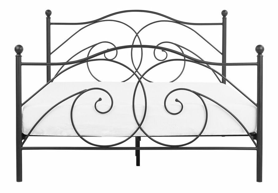 Manželská postel 140 cm DIROU (s roštem) (černá)
