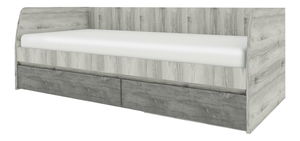 Jednolůžková postel 90 cm (válenda) Japon 2 (kaštan nairobi + onyx) (s roštem) (s úl. prostorem)