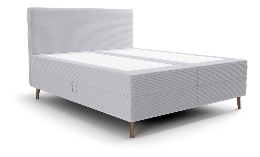 Manželská postel 180 cm Napoli Bonell (šedá) (s roštem, s úl. prostorem)