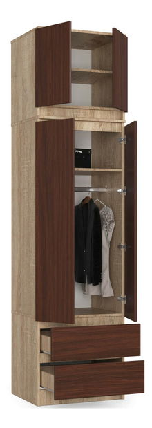 Nadstavba na skříň Sashka II (dub sonoma + wenge)