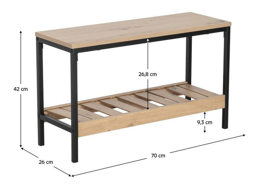 Botník Relieve (dub + černá)